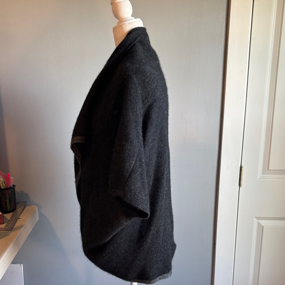 Chic Black Women's Open Front Drape Cardigan from New Zealand - Picture 3 of 7
